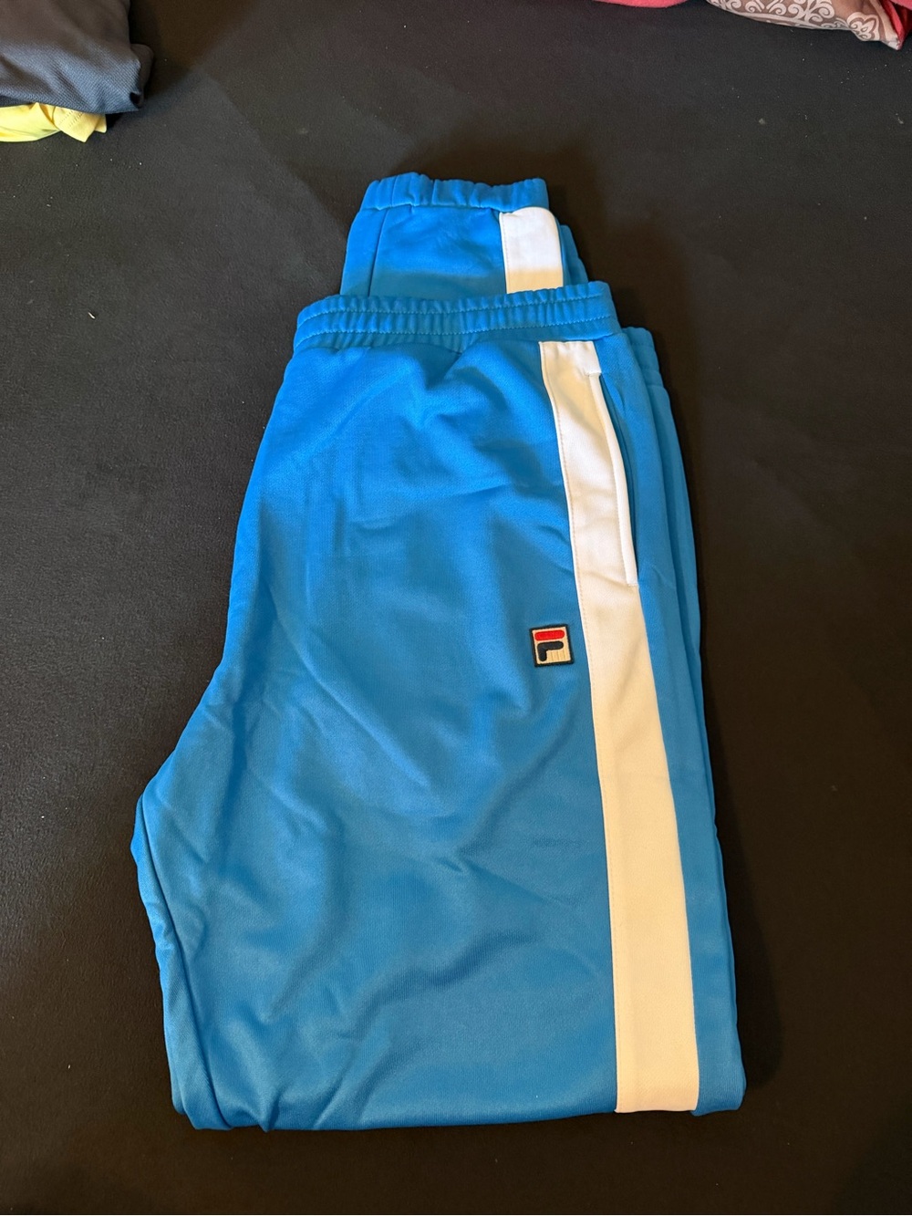 Fila Bright Blue Joggers with White Side Stripe